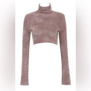 NWT House of CB SURI ROSE CHENILLE CROPPED TOP